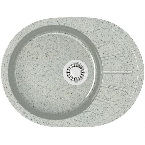 Мойка комп. глянц. MARRBAXX овальная Тейлор Z10/Q10 575х440х215мм, светло серая, сифон