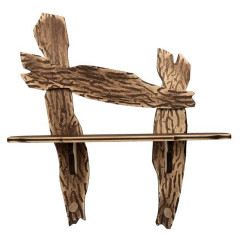 Полка с вешалкой 2 рожка 15*58*59см липа состаренная 