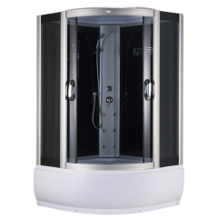 Душевая кабина ДАНА 120х120х218см выс. поддон, заднее стекло чёрное, 604 В