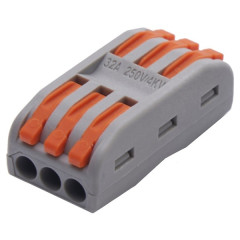 Клемма без пасты с рычажком проходная на DIN 3х3  0,08...4мм.кв.SmartBuy LD222-423