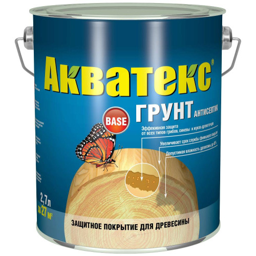 Грунт Акватекс Антисептик Бесцветн 2,7л