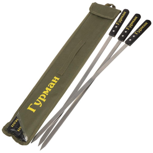 Набор шампуров ГУРМАН ЛЮКС в чехле 23004-newblk 6 шт 600х14х2 мм