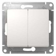 Выключатель 2-кл GLOSSA белый GSL000151 (458712)