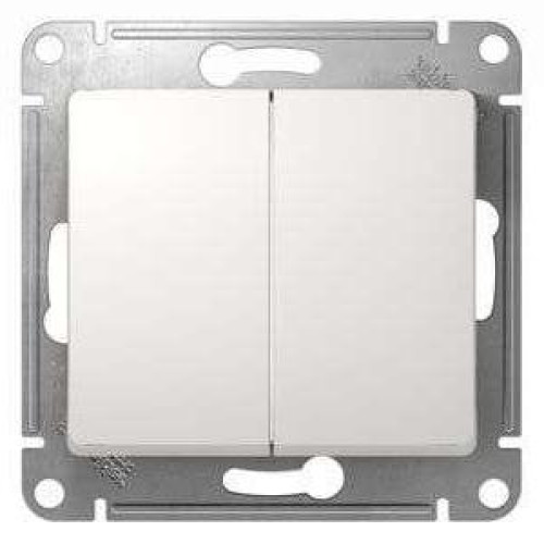 Выключатель 2-кл GLOSSA белый GSL000151 (458712)