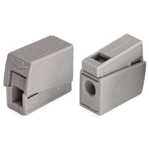 Клемма безвинт. с пастой для св-ков 2х0.5-2.5мм (медь-26A, алюм.-16A) WAGO (31036)