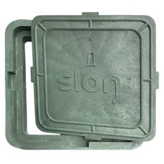 Люк ПП квадратный Slon 1,5т 400*350*60 зелёный