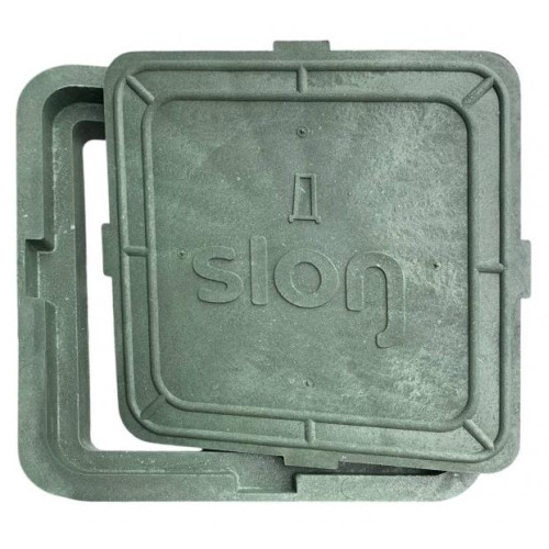 Люк ПП квадратный Slon 1,5т 400*350*60 зелёный