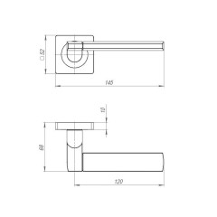 Ручки раздельные AJAX K.JK51.LIFT (LIFT JK) BL-24 черный (47675)