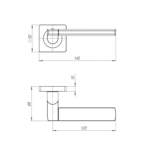 Ручки раздельные AJAX K.JK51.LIFT (LIFT JK) BL-24 черный (47675)