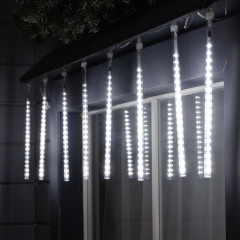 Гирлянда «Сосульки» 2.5х0.3 м, IP65, прозрачная нить, 192 LED, свечение белое с эффектом стекания, 12 В