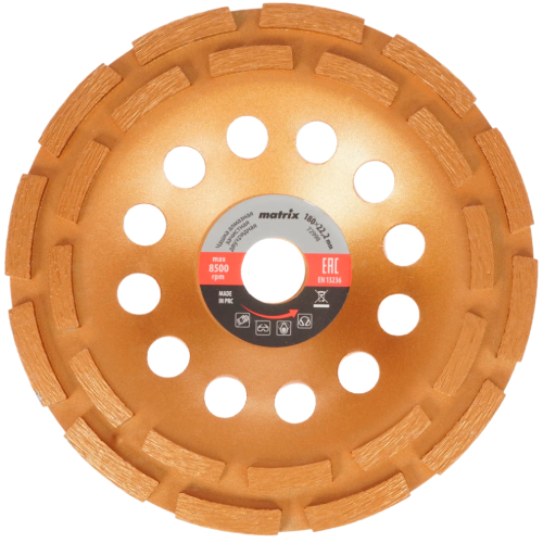 Чашка алмазная MATRIX 180мм друряд. (72998)