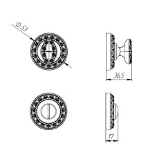 /Фиксатор PUNTO BK6 MT OBL-20 античный черный
