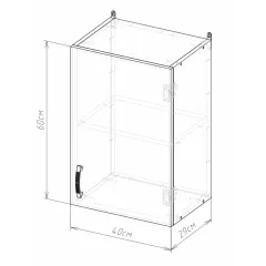 Шкаф навесной EVA GOLD с полкой 40 графит