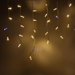 Гирлянда LUAZON LIGHTING Бахрома 3х0,6м прозрачная нить, 160 LED свечение теплое белое с мерцанием (4356983)