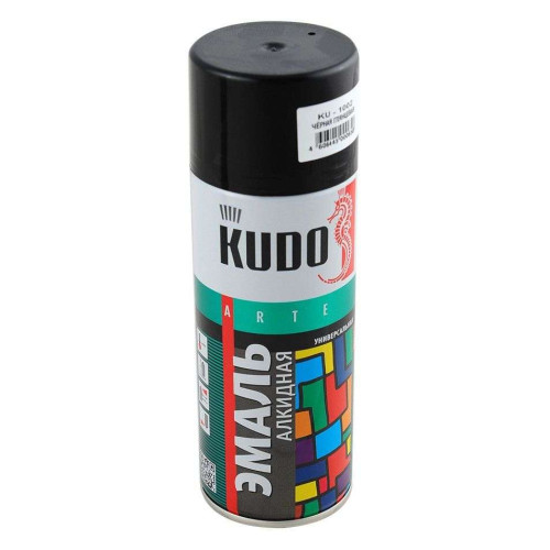 Эмаль аэрозольная KUDO унив ЧЁРНАЯ глянцевая RAL 9005 520мл KU-1002