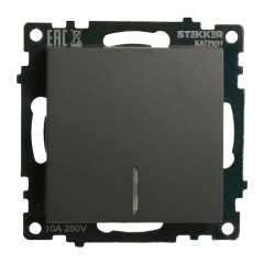 Выключатель 1-кл Катрин с подсветкой графит GLS10-7101-06