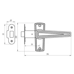 Защелка с руч. ЗЩ2.01 Зенит медь (03679)