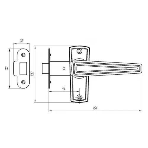 Защелка с руч. ЗЩ2.01 Зенит медь (03679)