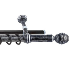 Карниз+шина Валанс d28 черненое серебро/патина (пластик) 280см Ле-Гранд (5)