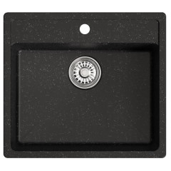 Мойка комп. MIXLINE ML-GM15 500х560x180мм, черная (308), сифон