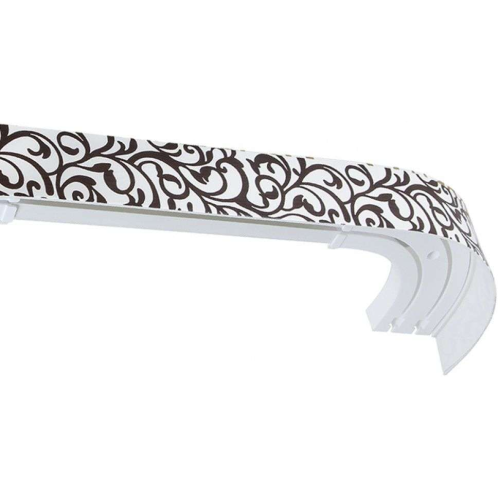 Карниз Ле-Гранд Идиллия 3,0м (2ряд) белый/венге с поворотами (5)