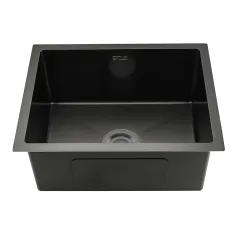 Мойка нерж. врезная GAPPO 50х40х21,5 см тол. 3 мм, чёрная (сифон, коландер) GS5040-6