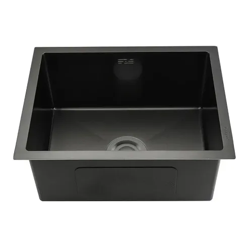 Мойка нерж. врезная GAPPO 50х40х21,5 см тол. 3 мм, чёрная (сифон, коландер) GS5040-6