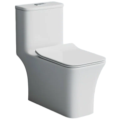 Унитаз-монолит EVA GOLD SM9615 сиденье ДП, безободковый, с гофрой и гибкой подводкой