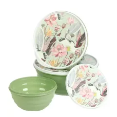 Набор мисок Homver Latina с крышками, зеленый (495779)