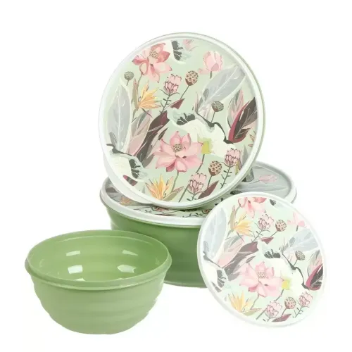 Набор мисок Homver Latina с крышками, зеленый (495779)