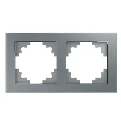 Рамка 2-пост Катрин стекло серебро GFR00-7002-03