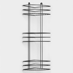 Полка для ванной комнаты IRSA угловая 3-х ярусная, 20х20см, цвет черный (10059132)