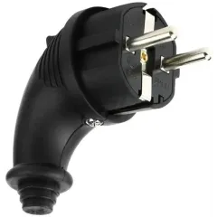 Вилка LEZARD 2P+E угловая 16А каучук 106-0400-0108