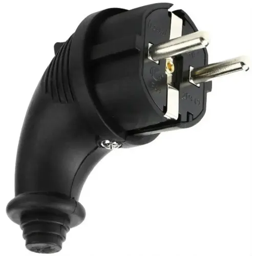 Вилка LEZARD 2P+E угловая 16А каучук 106-0400-0108