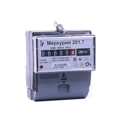 Счетчик э/э 1-фаз., 5 - 60А к.т 1.0, 1-тар. электр. на din-рейку МЕРКУРИЙ 201.7 (557806)