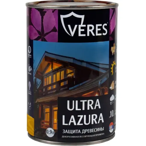 Декоративная пропитка для дерева Veres Ultra Lazura № 2 Сосна 0,9 л