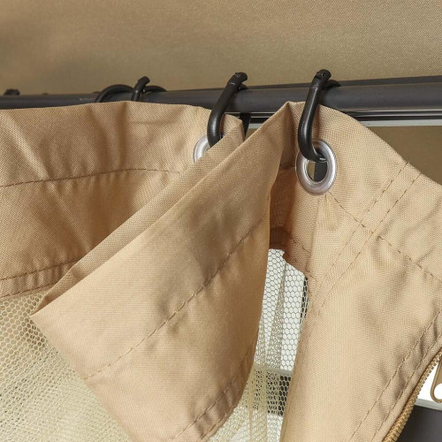 Шатер Green Days 3,21х2,56х3м с москитной сеткой 4-х угольный, двойная крыша, песочный KT-G034-orig (486649)