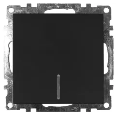 Выключатель 1-кл Катрин с подсветкой черный GLS10-7101-05