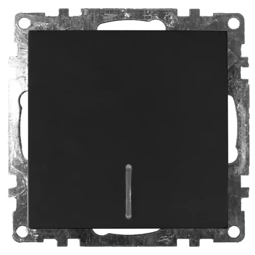 Выключатель 1-кл Катрин с подсветкой черный GLS10-7101-05