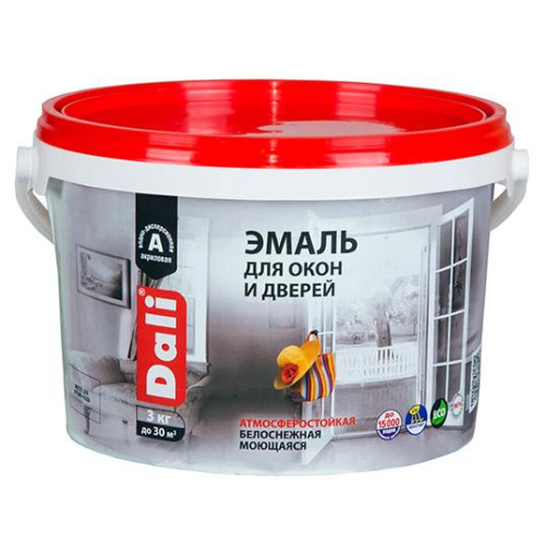 Эмаль для окон и дверей DALI полуматовая 3 кг
