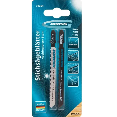 Пилки для лобзика GROSS T101B+T144D (78254)