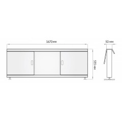 Экран для ванны МДФ купе 170 см белый ALAVANN Still