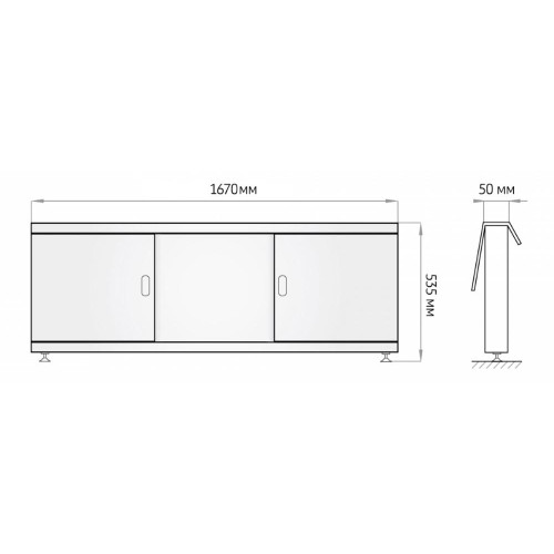 Экран для ванны МДФ купе 170 см белый ALAVANN Still
