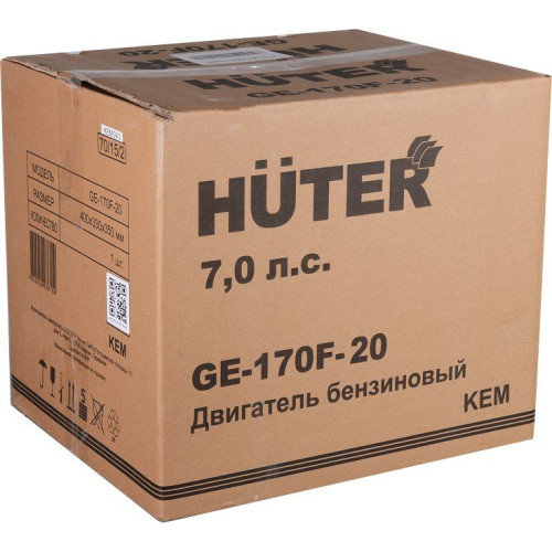 Двигатель 4Т HUTER GE-170F-20 (70/15/2)