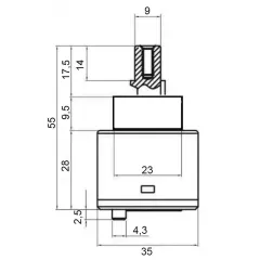 Кран-букса G-LAUF UFX-1347 ф 35мм (картридж)