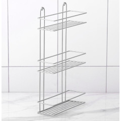 Полка для ванной комнаты 3-х ярусная ЛЕСНИКОВО,26,5х10,5х50 см, цвет хром (2556038)