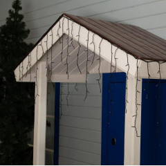 Гирлянда LUAZON LIGHTING Бахрома 3х0,6м темная нить, 160 LED свечение желтое с мерцанием (3584179)