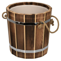 Запарник 10л С пластиковой вставкой, обожжённая липа 