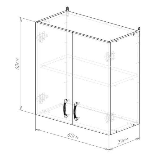Шкаф навесной EVA GOLD с полкой 60 дуб бунратти