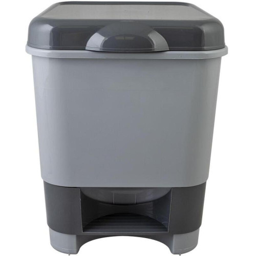 Ведро для мусора ПОЛИМЕРБЫТ 8л педальный серый/беж (829487)